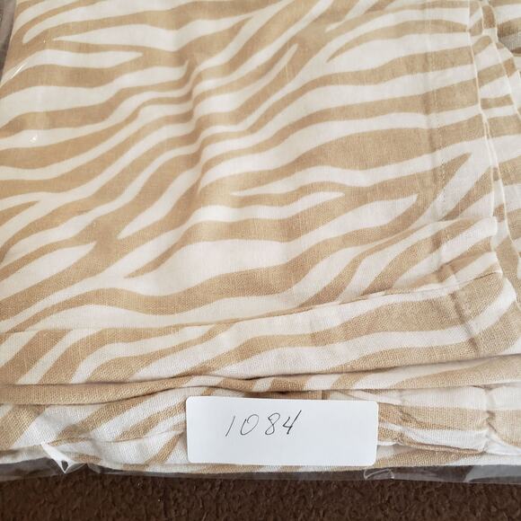 Sincerely Jules Linen Blend Zebra Print Elastic High Rise Straight Leg Pant L - Picture 11 of 11